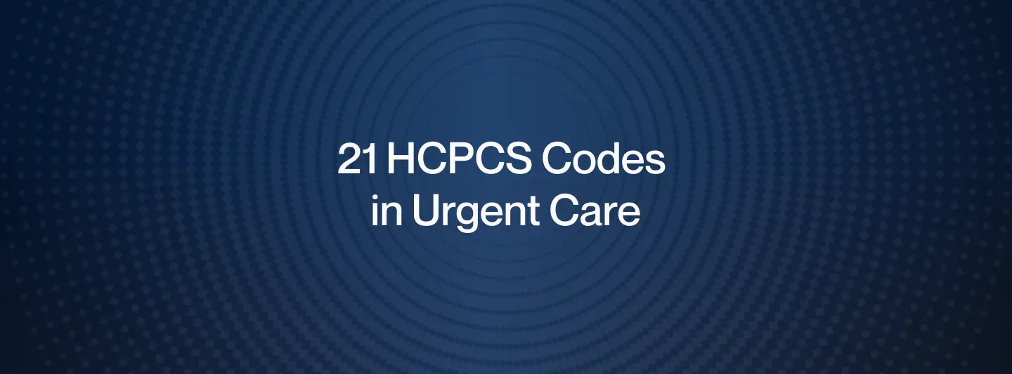 Chart depicting the frequency and median values of the top  HCPCS in urgent care