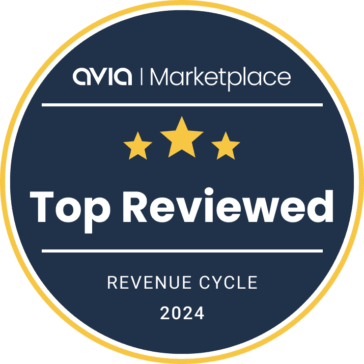 XpertCoding by XpertDox Top Reviewed 2024 badge from AVIA Marketplace for excellence in AI medical coding