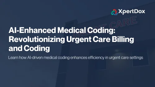 Medical Coding Automation in Urgent Care AI-powered medical coding analyzing medical records in an urgent care setting